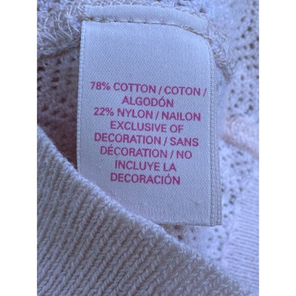 Victoria's Secret Open Knit Lace Trim Pink Henley Top Sz XS Y2K Elena Gilbert - Picture 9 of 10